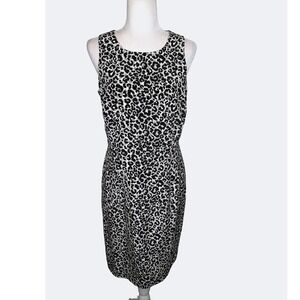 VTG Maggy London Leopard 100% Silk Sheath Cocktail  Sz: 12 Office Business Party